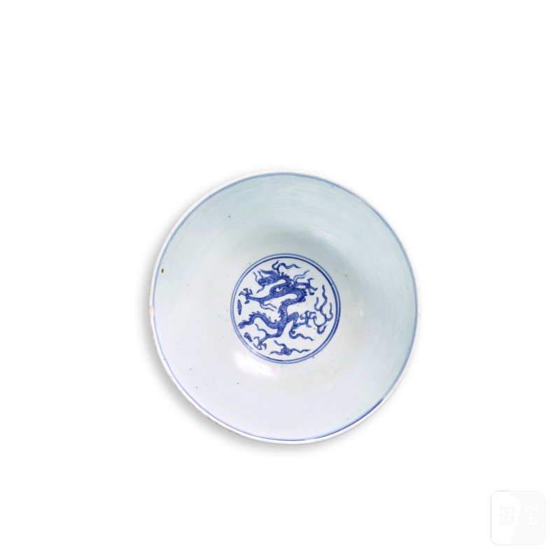 明末 青花團龍紋大盌 - 图5